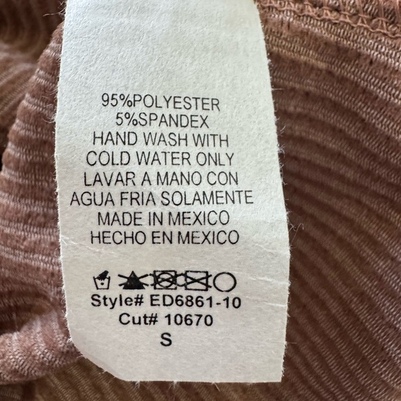 HEIMISH Chocolate Long Sleeve Solid Urban Ribbed Babydoll Mini Dress w/Pockets - Picture 6 of 6